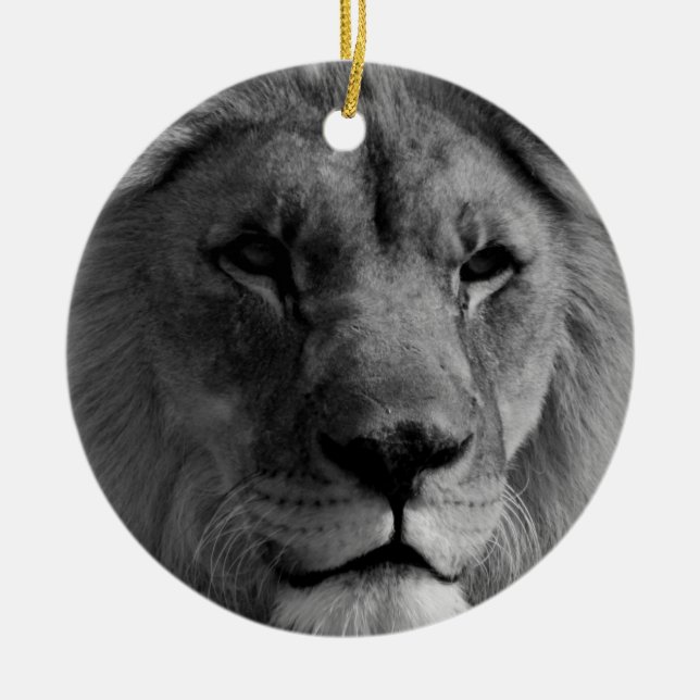 Black & White Lion Ornament (Front)