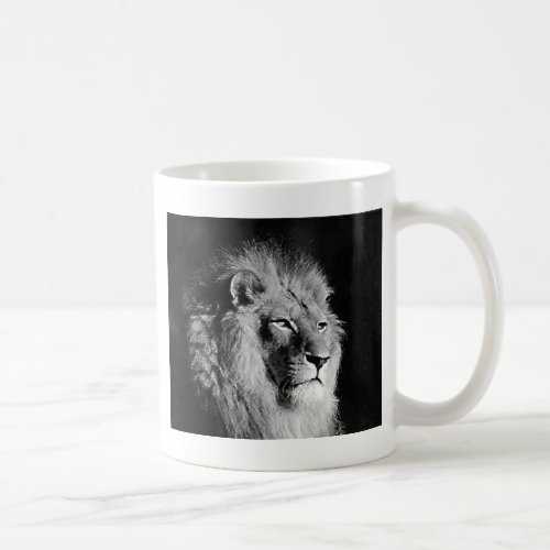 Black  White Lion Photo Coffee Mug