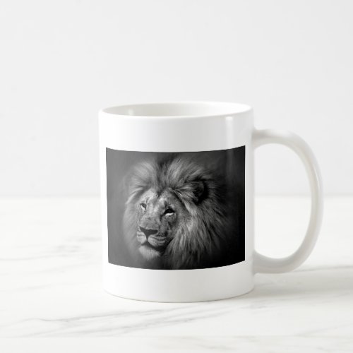 Black  White Lion Photo Coffee Mug