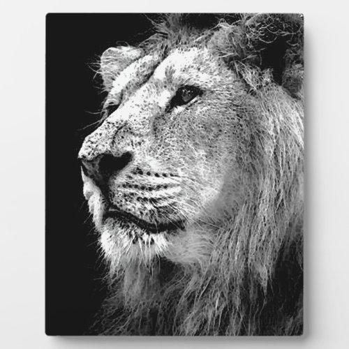 Black  White Lion Plaque
