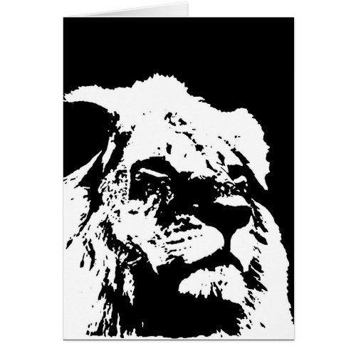 Black  white lion pop art
