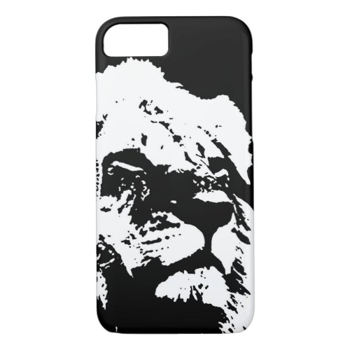 Black  white lion pop art iPhone 87 case