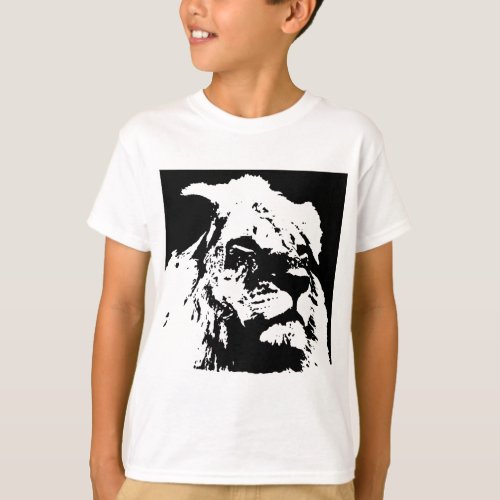 Black  white lion pop art T_Shirt