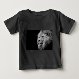 Black White Lion Portrait - Animal Photography Baby T-Shirt