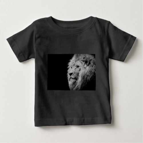 Black White Lion Portrait _ Animal Photography Baby T_Shirt