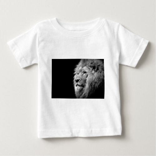Black White Lion Portrait _ Animal Photography Baby T_Shirt
