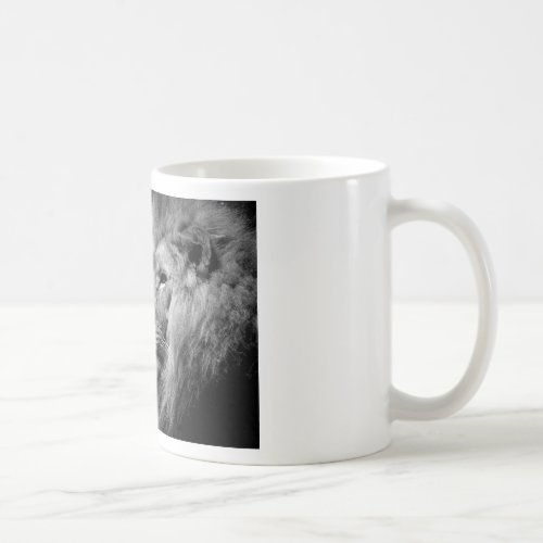 Black White Lion Portrait _ Animal Photography Coffee Mug