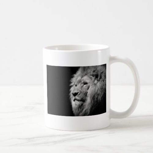 Black White Lion Portrait _ Animal Photography Coffee Mug