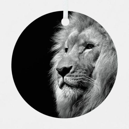 Black White Lion Portrait _ Animal Photography Ornament