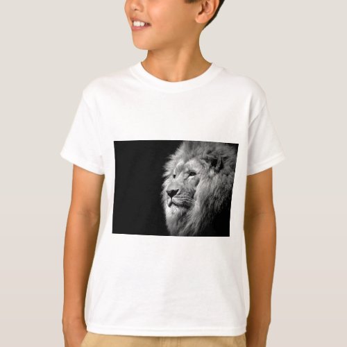 Black White Lion Portrait _ Animal Photography T_Shirt