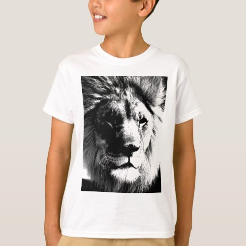 Black  White Lion T_Shirt