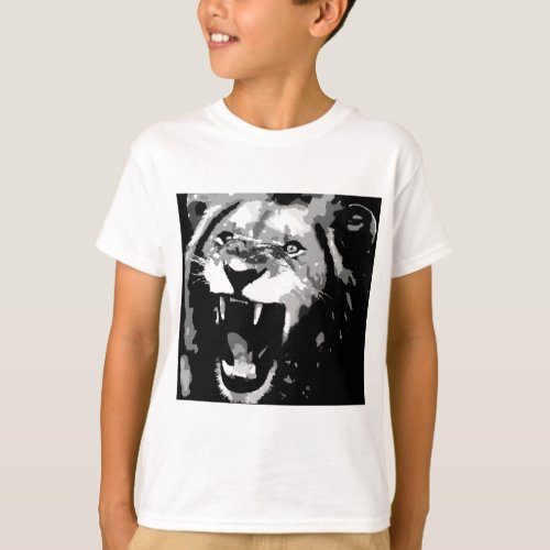 Black  White Lion T_Shirt