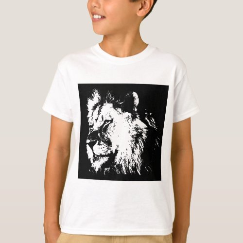 Black  White Lion T_Shirt