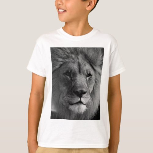 Black  White Lion T_Shirt