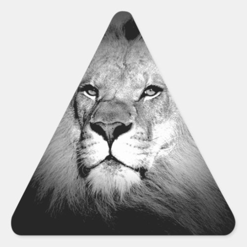 Black  White Lion Triangle Sticker