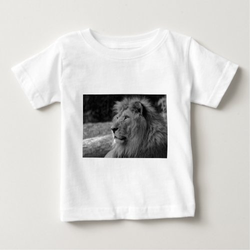 Black  White Lion _ Wild Animal Baby T_Shirt