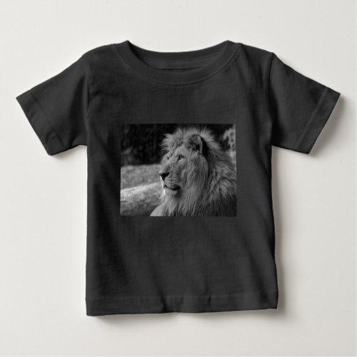 Black  White Lion _ Wild Animal Baby T_Shirt