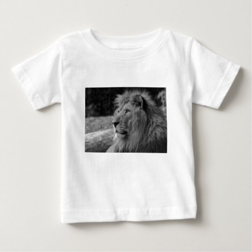 Black  White Lion _ Wild Animal Baby T_Shirt