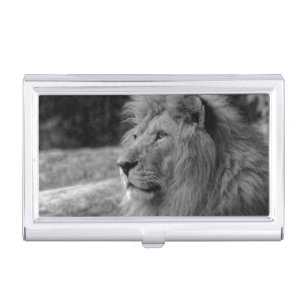 Black & White Lion - Wild Animal Business Card Case