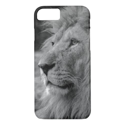 Black  White Lion _ Wild Animal iPhone 87 Case