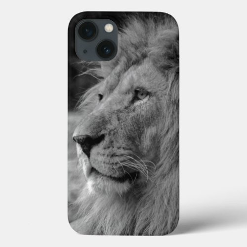 Black  White Lion _ Wild Animal iPhone 13 Case