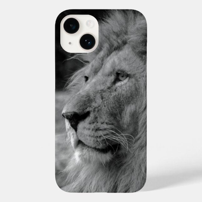 Black & White Lion - Wild Animal Case-Mate iPhone Case (Back)