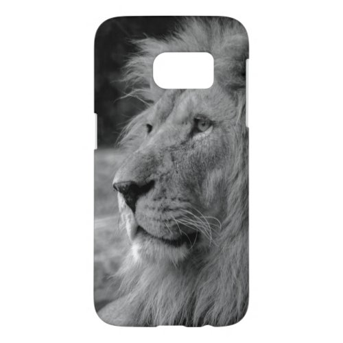 Black  White Lion _ Wild Animal Samsung Galaxy S7 Case