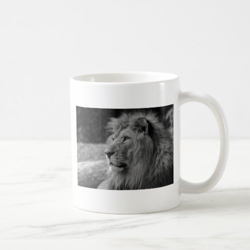 Black  White Lion _ Wild Animal Coffee Mug