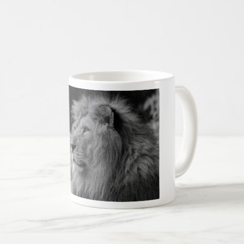 Black  White Lion _ Wild Animal Coffee Mug