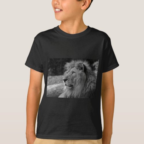 Black  White Lion _ Wild Animal T_Shirt