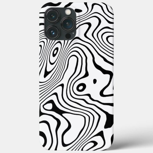  Black White liquid swirl Abstract Design iPhone 13 Pro Max Case