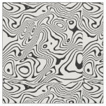 Black White liquid swirl Abstract Design Fabric
