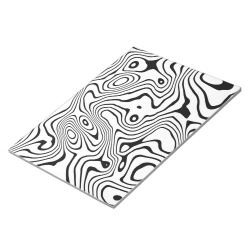 Black White liquid swirl Abstract Design Notepad