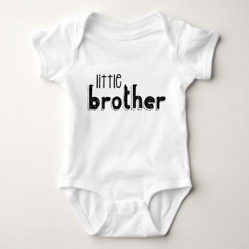 Black  White Little Brother Typography Baby Bodysuit