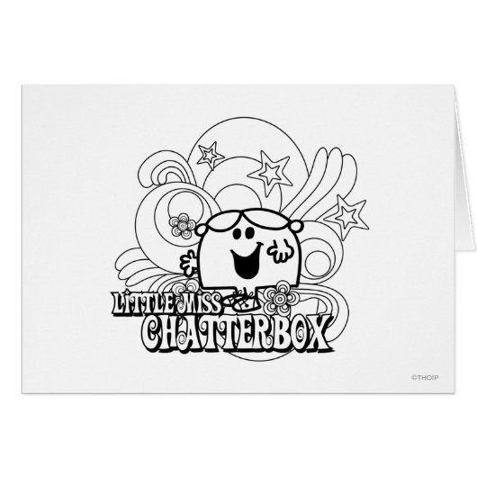 Black & White Little Miss Chatterbox Cards (Front Horizontal)