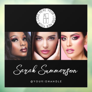 Black White Logo 3 Photo Makeup Studio Window Cling