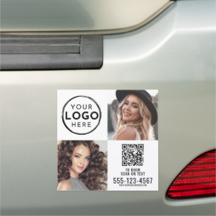 Black White Logo Business Car Magnet