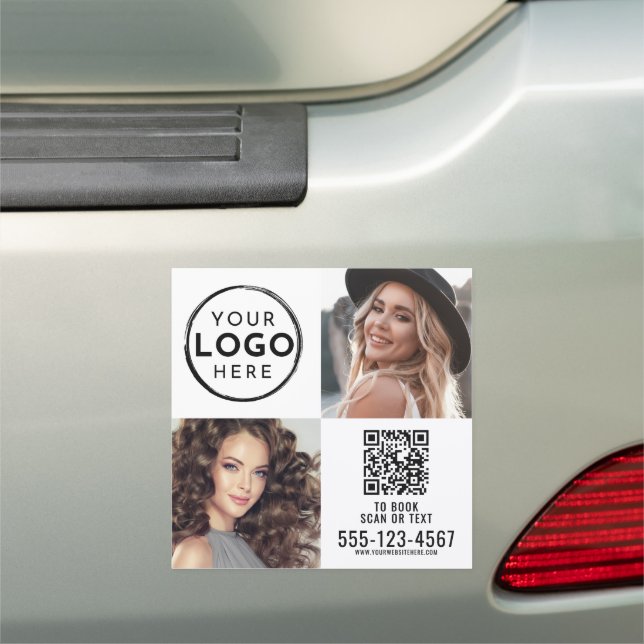 Black White Logo Business Car Magnet (In Situ)