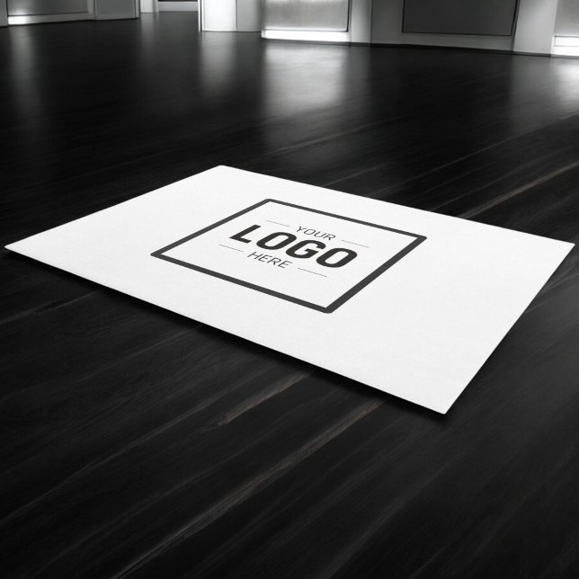 Black White Logo Business Promotional Outdoor Rug (Creator Uploaded)