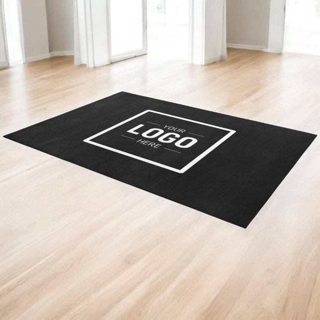 Black White Logo Business Promotional Outdoor Rug (Creator Uploaded)