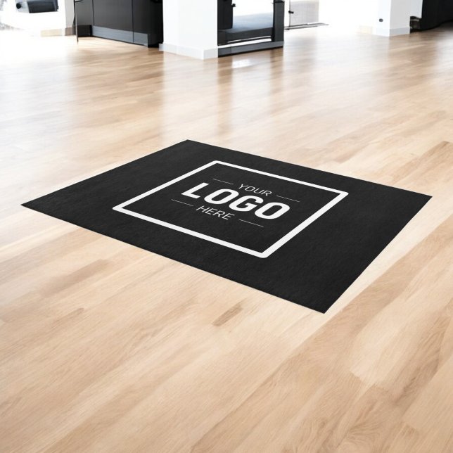 Black White Logo Business Promotional Outdoor Rug (Creator Uploaded)
