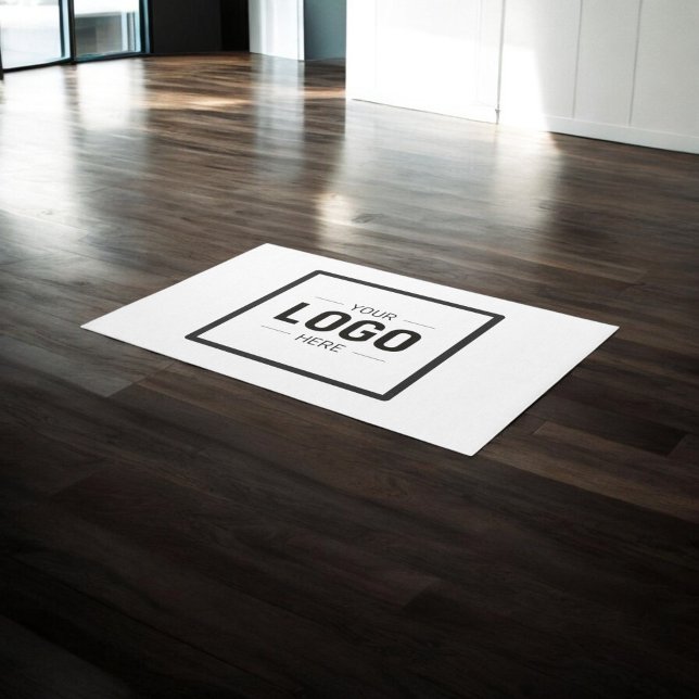 Black White Logo Business Promotional Outdoor Rug (Creator Uploaded)
