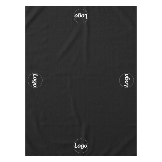 Black White Logo Business Promotional  Tablecloth (Front)