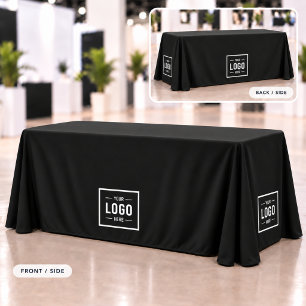 Black White Logo Business Promotional Tablecloth
