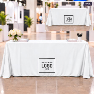 Black White Logo Business Promotional Tablecloth