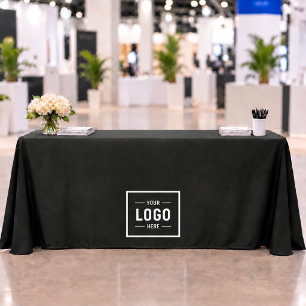 Black White Logo Business Promotional Tablecloth