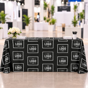 Black White Logo Business Promotional Tablecloth