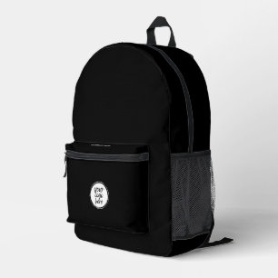 Black &white Logo Custom Business Name Printed Backpack