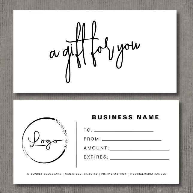 Black White Logo Gift Certificates (Creator Uploaded)