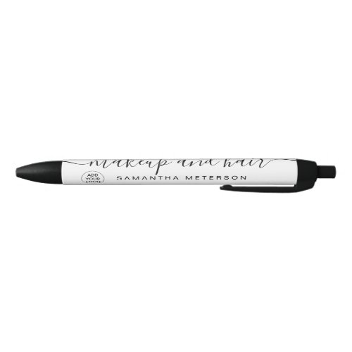 Black white logo minimalist makeup name black ink pen